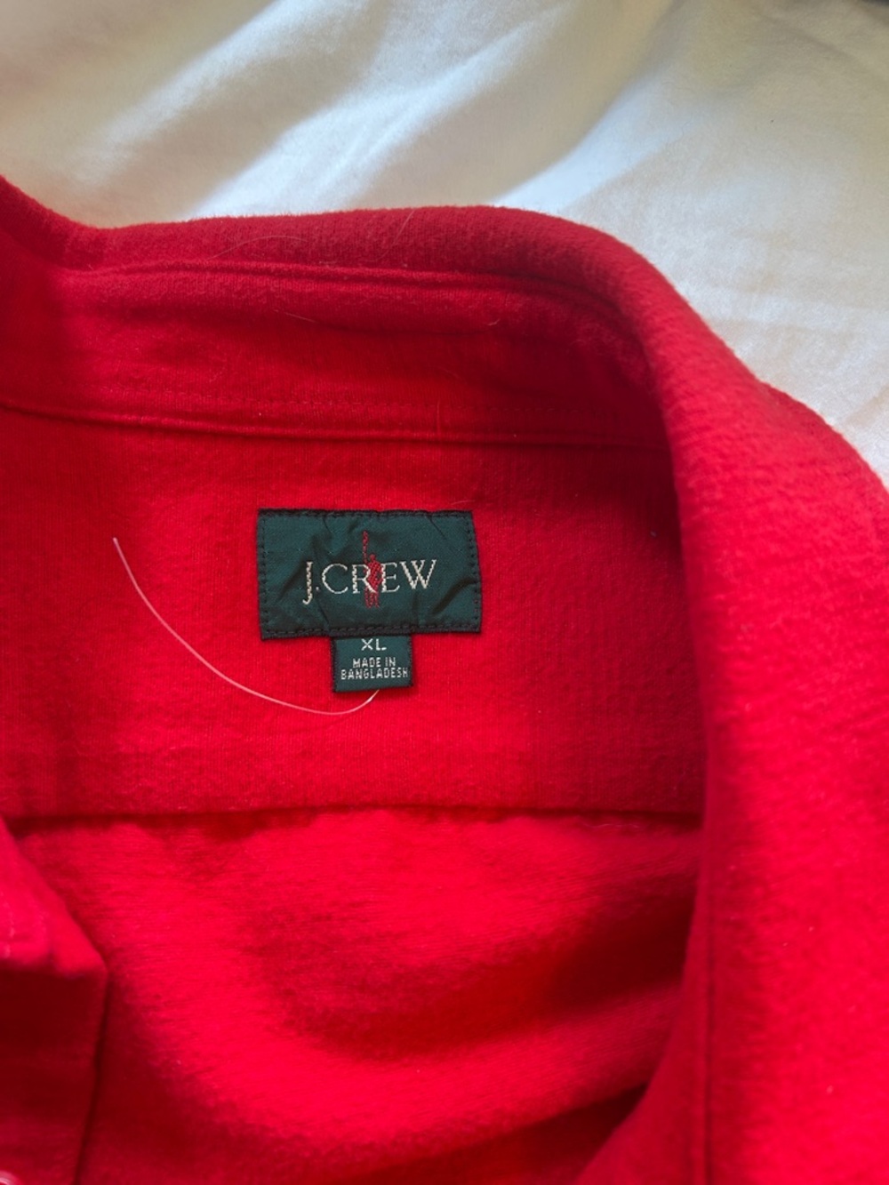 J. Crew Bright Red Flannel Button Down